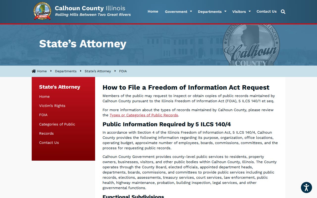 Calhoun County arrest lookup FOIA process