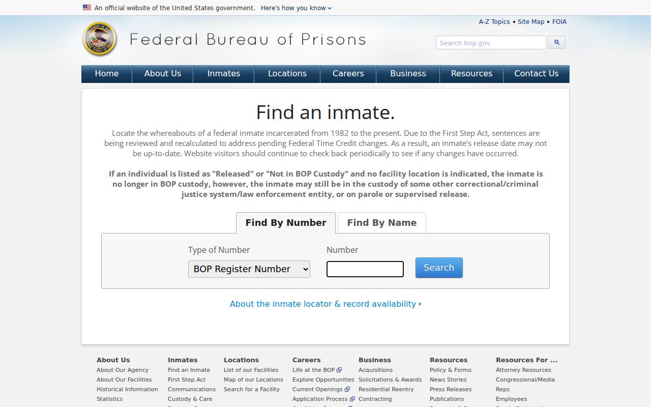 Batchtown criminal records federal inmate locator