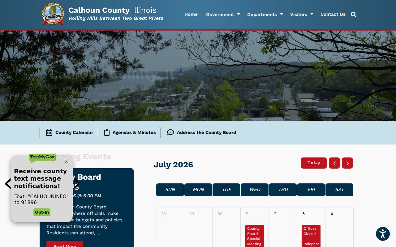 Official Calhoun County government website for criminal record offices