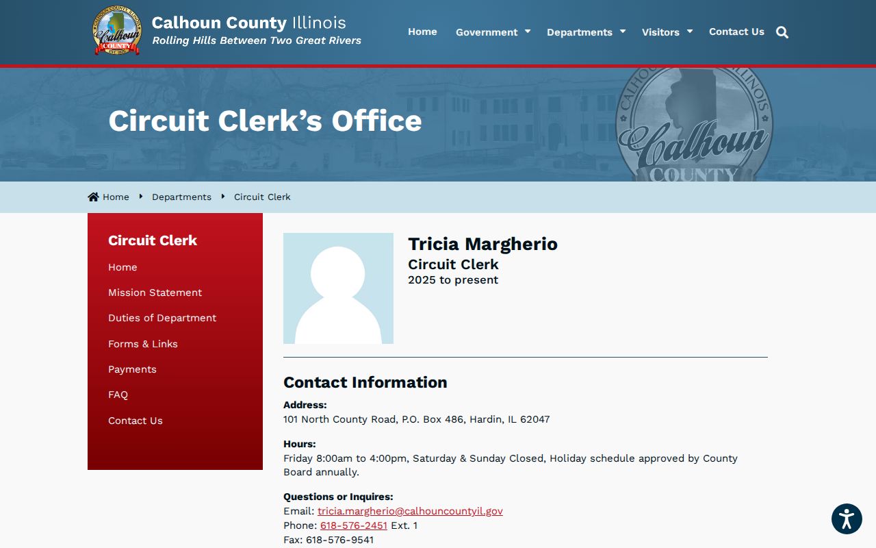 Calhoun County criminal court case Circuit Clerk office