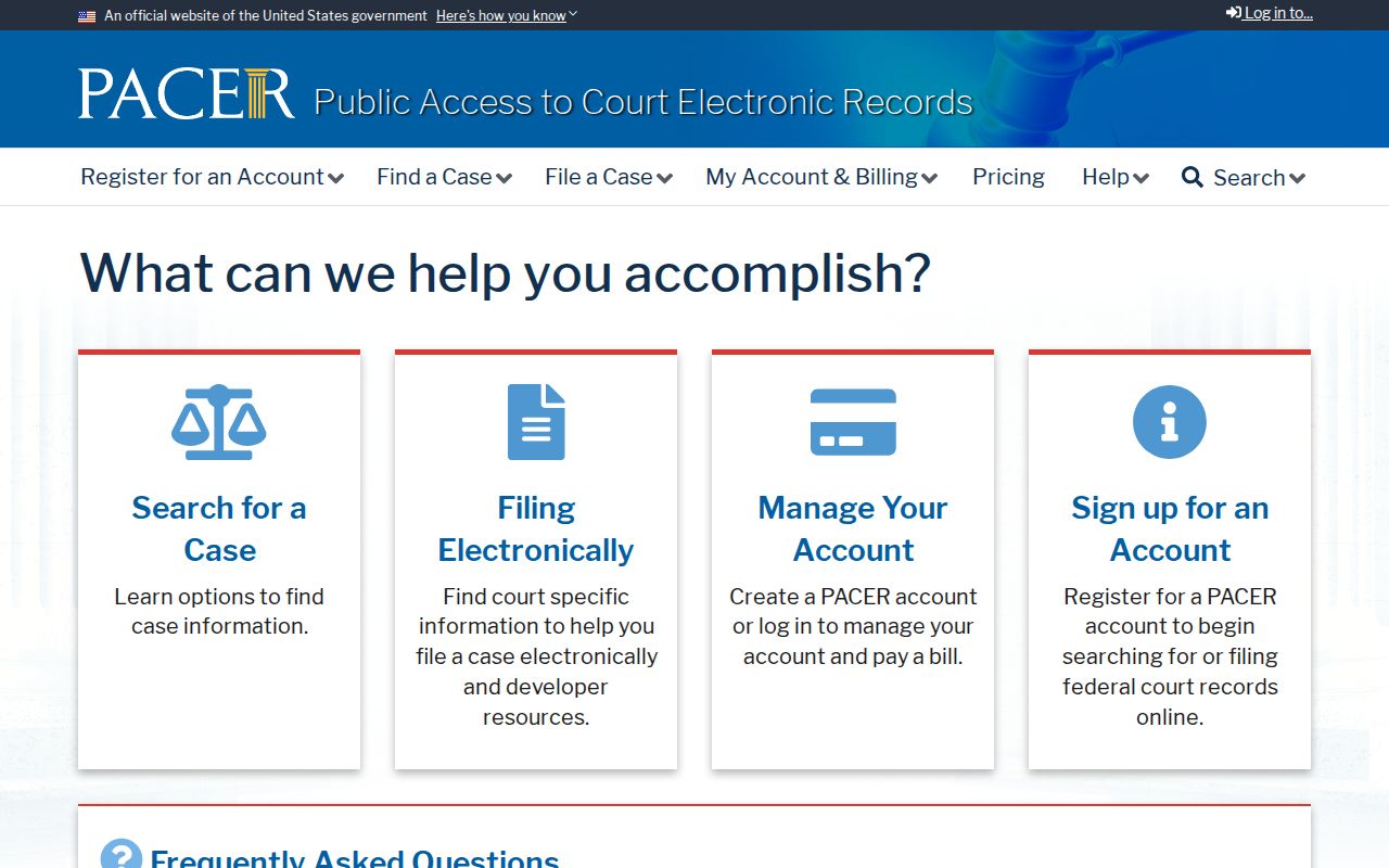 Calhoun County criminal court case PACER access
