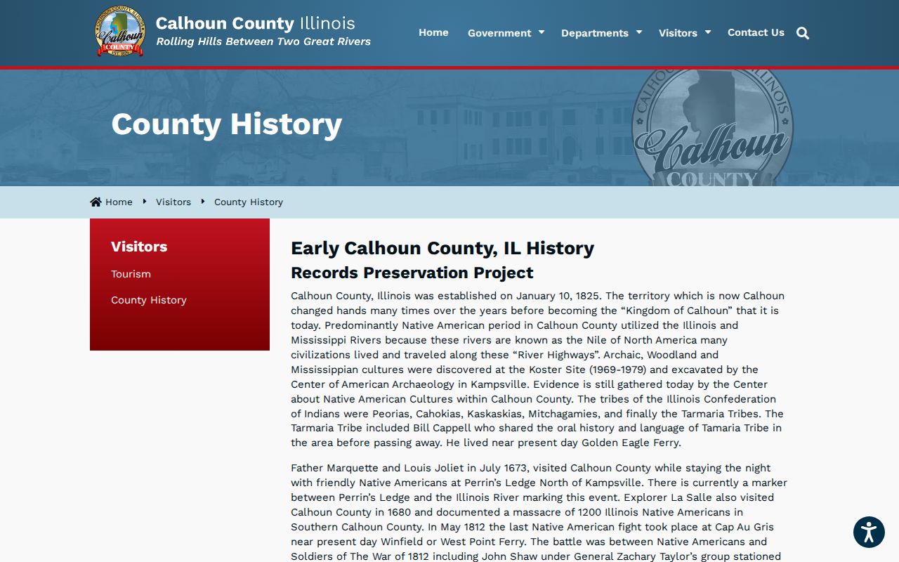 Kampsville criminal records and Calhoun river county history